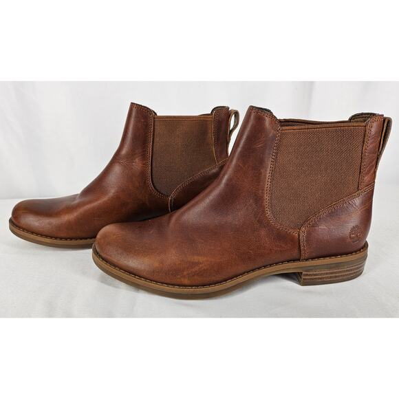 TIMBERLAND WOMEN'S LIGHT BROWN MAGBY LOW CHELSEA BOOTS – US SIZE 7, STYLE A1HT6 - Picture 2 of 10